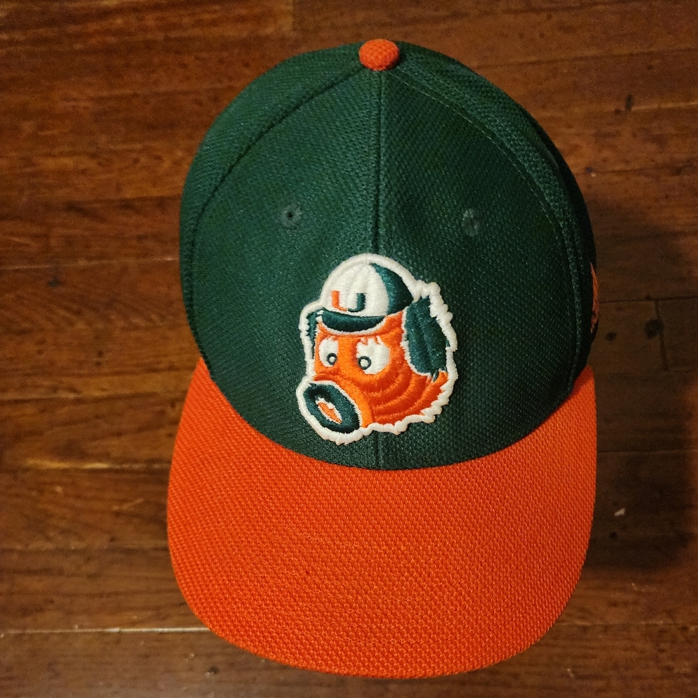 Miami Hurricanes Mens Sz 7 7/8 Fitted Hat - Picture 2 of 7